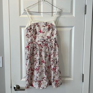 Forever 21 White mini dress size M with pink florals